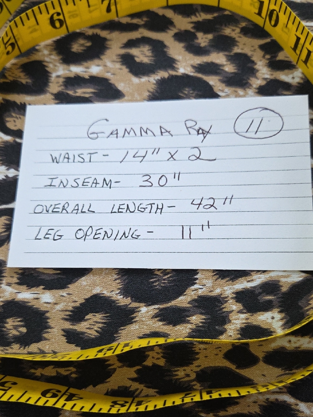 GAMMA RAY Sz 11/30 Leopard Print Wide-Leg Womens Pants Brown Black White NWT$48 - Picture 16 of 16